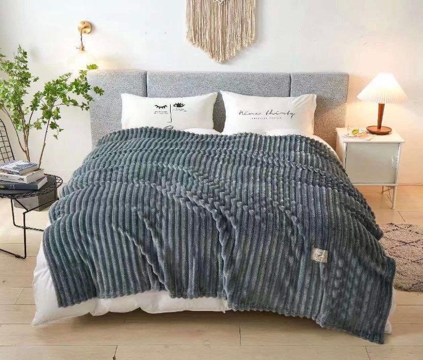 Плед-покривало Koloco Велюр Шарпей 200x230 см Морська хвиля (16-167-8)