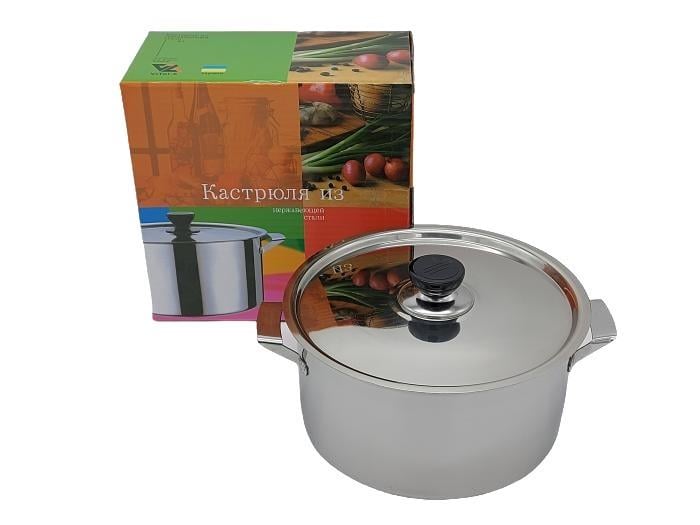 Кастрюля с крышкой нержавеющая сталь 4 л 22 см (10365)