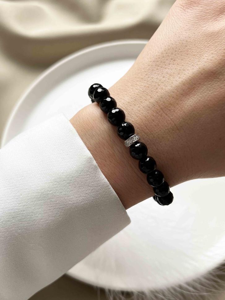 Браслет из натурального камня агат Черный (1114)