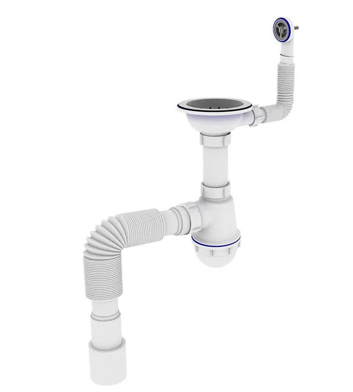 Сифон для кухни Zerix SK-02-C 3 1/2"x40 мм с резьбовым выпуском и круглым переливом (ZX4954)