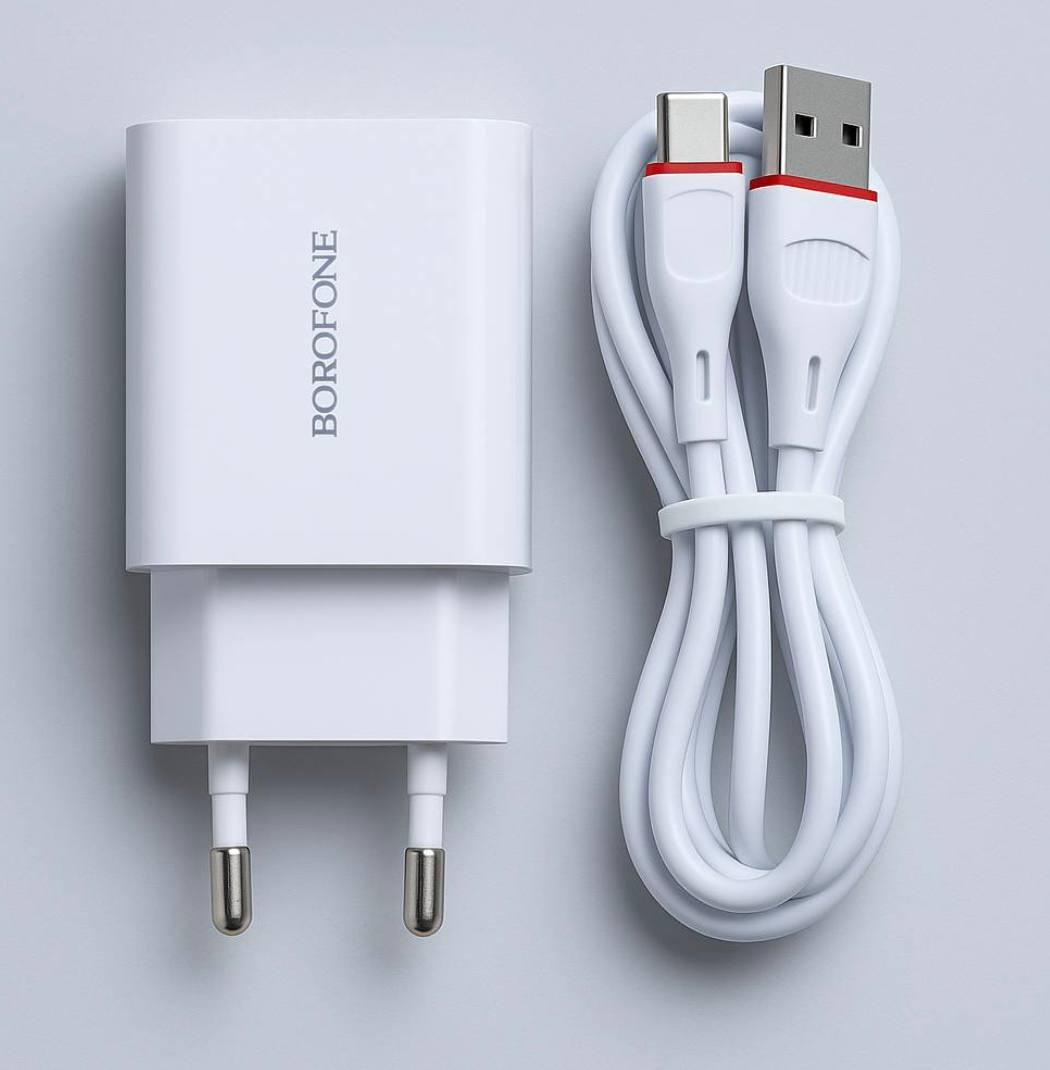 Зарядное устройство для Borofone BA21A 1 порт USB QC3.0 USB to Type-C White (м00715) Зарядное устройство для Borofone BA21A 1 порт USB QC3.0 USB to Type-C White (м00715)