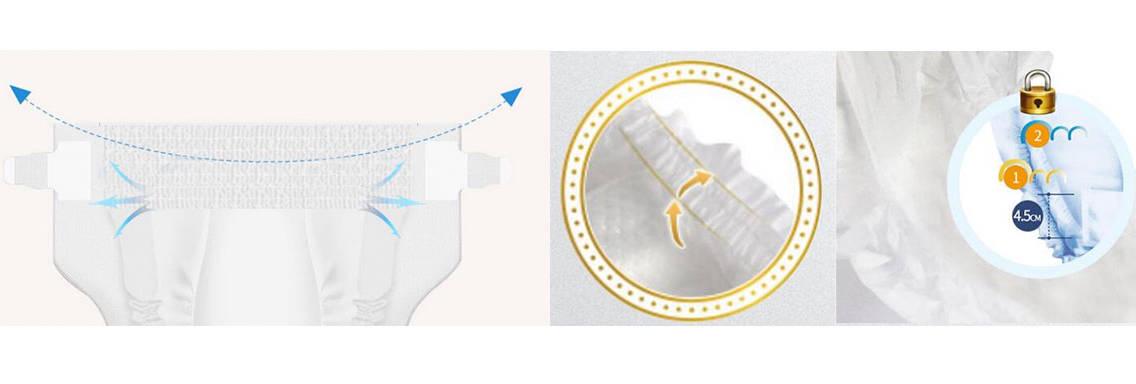 Підгузки UNIJOY Soft Diapers ультратонкі органічні 5 шт. S 3-6 кг (DS5) - фото 4