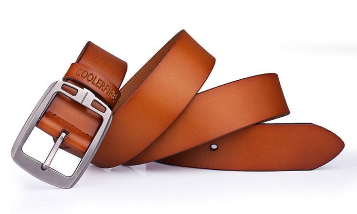 Кожаный мужской ремень Primo Coolerfire HQ021 Tan (909821649)