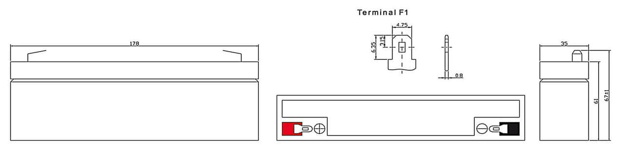 Аккумулятор MastAK MT1223 12V 2,3 Ah (185242) - фото 2 Аккумулятор MastAK MT1223 12V 2,3 Ah (185242) - фото 2