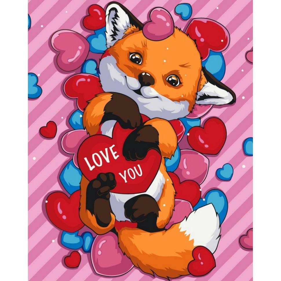 Картина по номерам ART CRAFT Лисичка с валентинкой 40x50 см (11699-AC)