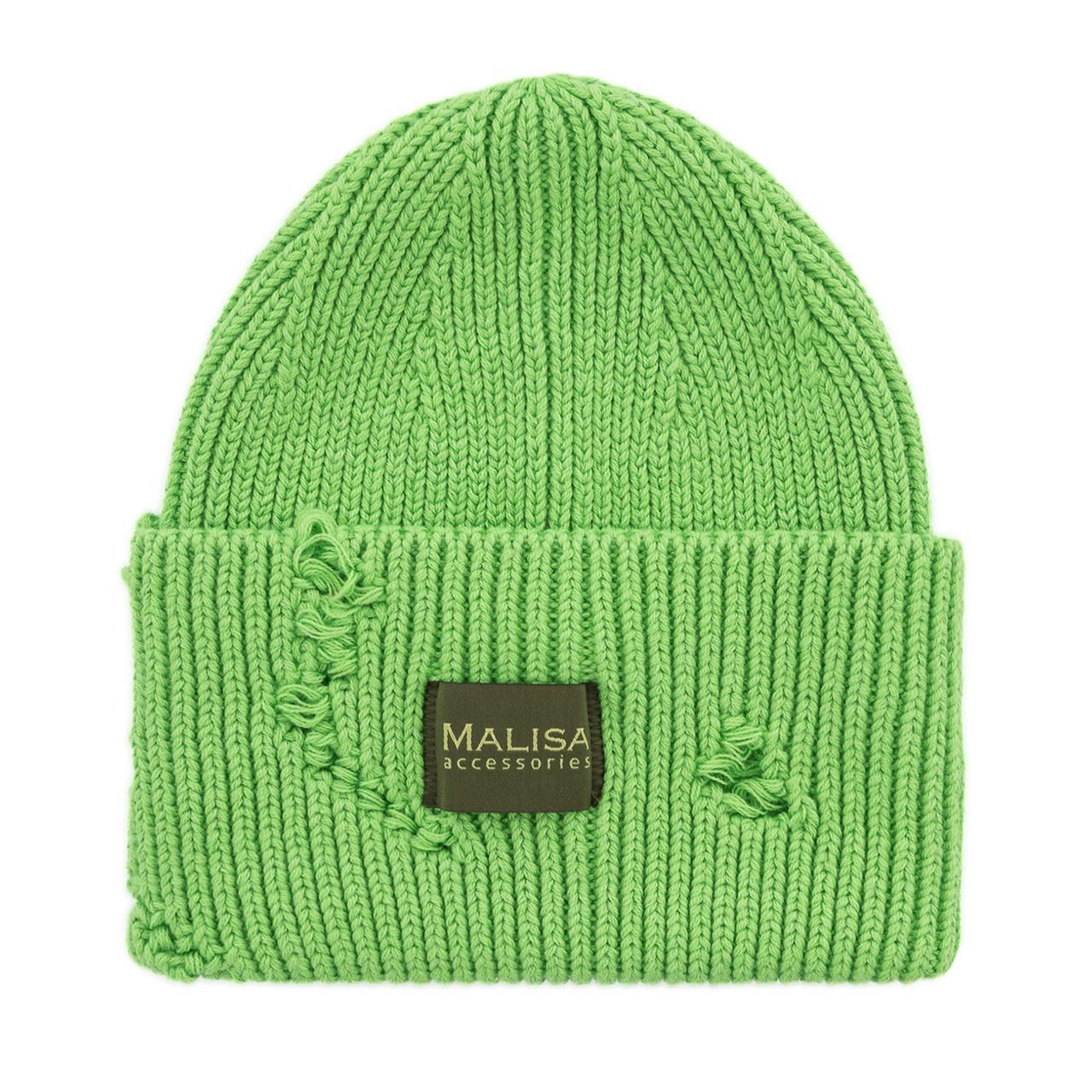 Шапка женская Malisa БРУНО без подкладки рваная с эмблемой на отвороте one size Салатовый (253682) - фото 2 Шапка женская Malisa БРУНО без подкладки рваная с эмблемой на отвороте one size Салатовый (253682) - фото 2