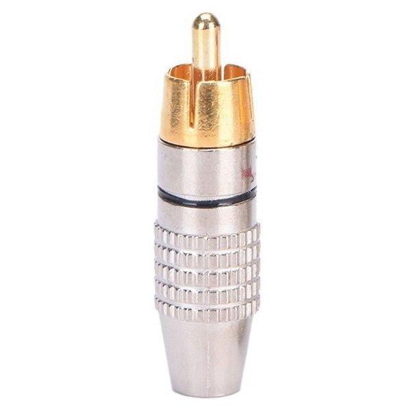 Штекер металевий SUNROZ під паяння FreeEnd-RCA M Silver/Gold (A48377)
