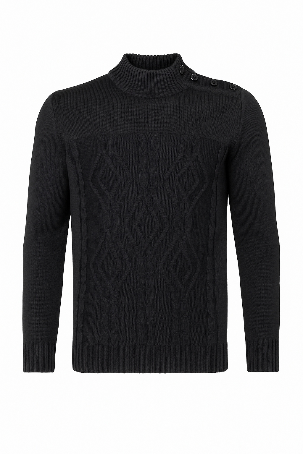 Свитер мужской с воротником под горло M Черный (127323) Свитер мужской с воротником под горло M Черный (127323)