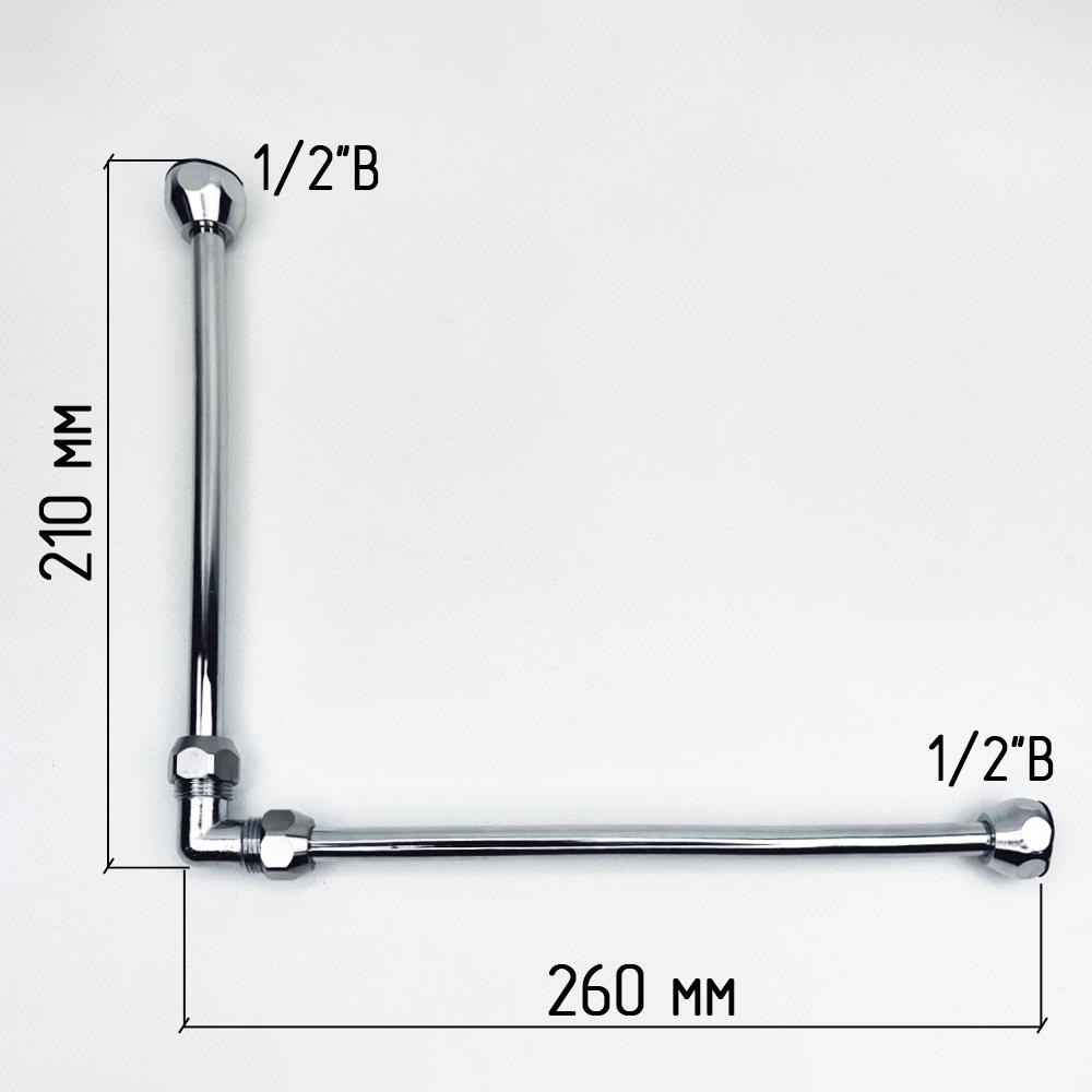 Підводка гнучка хромована мідна Flexy 45 см 20+25 бумеранг XXL d 10 мм 1/2"ВВ Chrome - фото 4