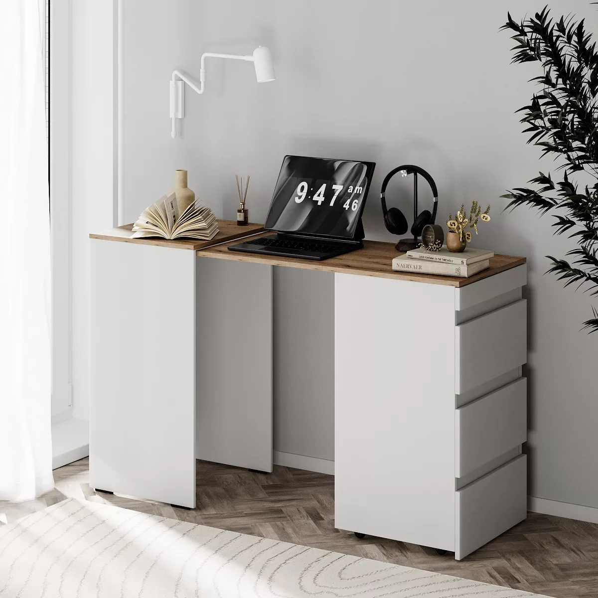 Комод-стол Art in Head Molli 141х50х76 см Дуб Эвок/Белый бриллиант (TB01011000000)