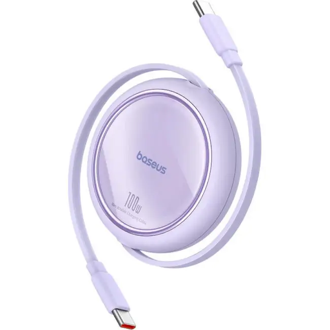 Кабель BASEUS Free2Draw Mini Retractable Charging Cable Type-C to Type-C P10364500511-00 100W 1 м Purple