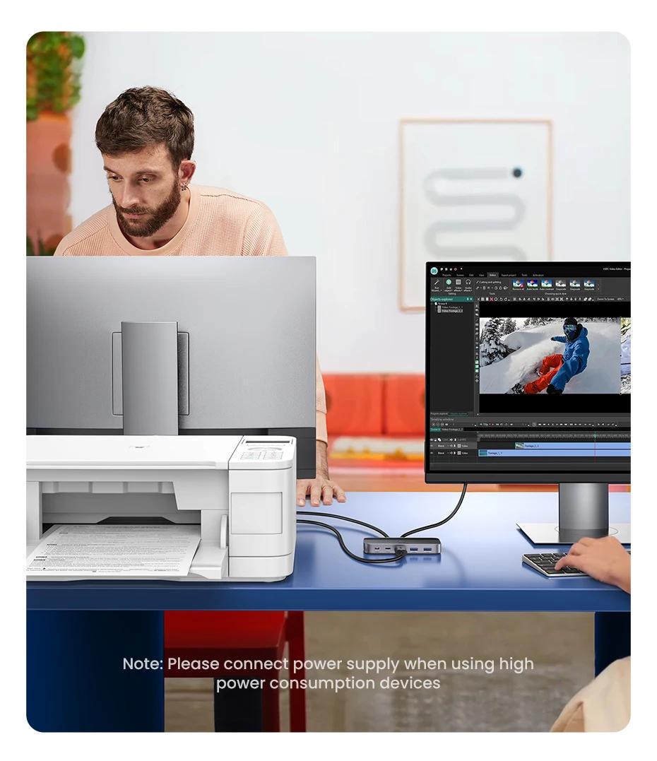 Перемикач KVM UGREEN 3x USB 3.0/5 Гбіт/с Type-C/5 Гбіт/с з пультом Чорний (15705) - фото 14 Перемикач KVM UGREEN 3x USB 3.0/5 Гбіт/с Type-C/5 Гбіт/с з пультом Чорний (15705) - фото 14
