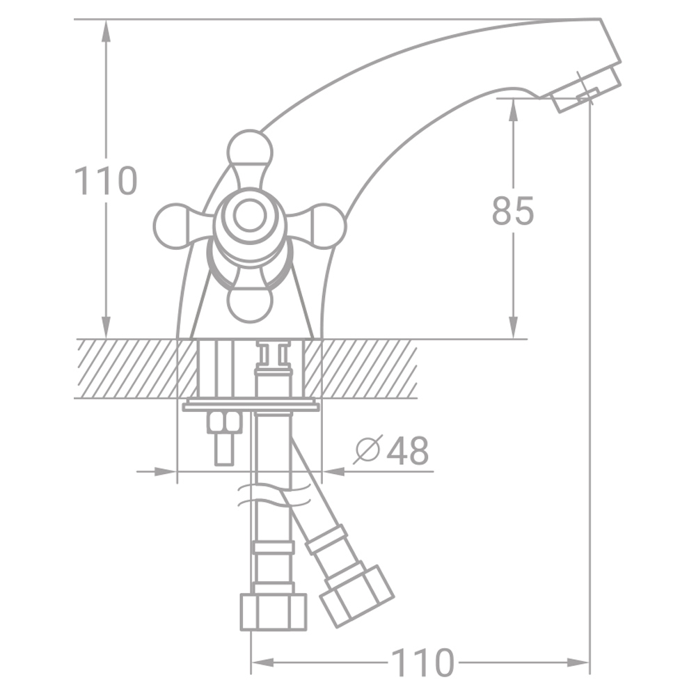 Змішувач для раковини Tau VD 1/2" (VD-2A161C) - фото 2