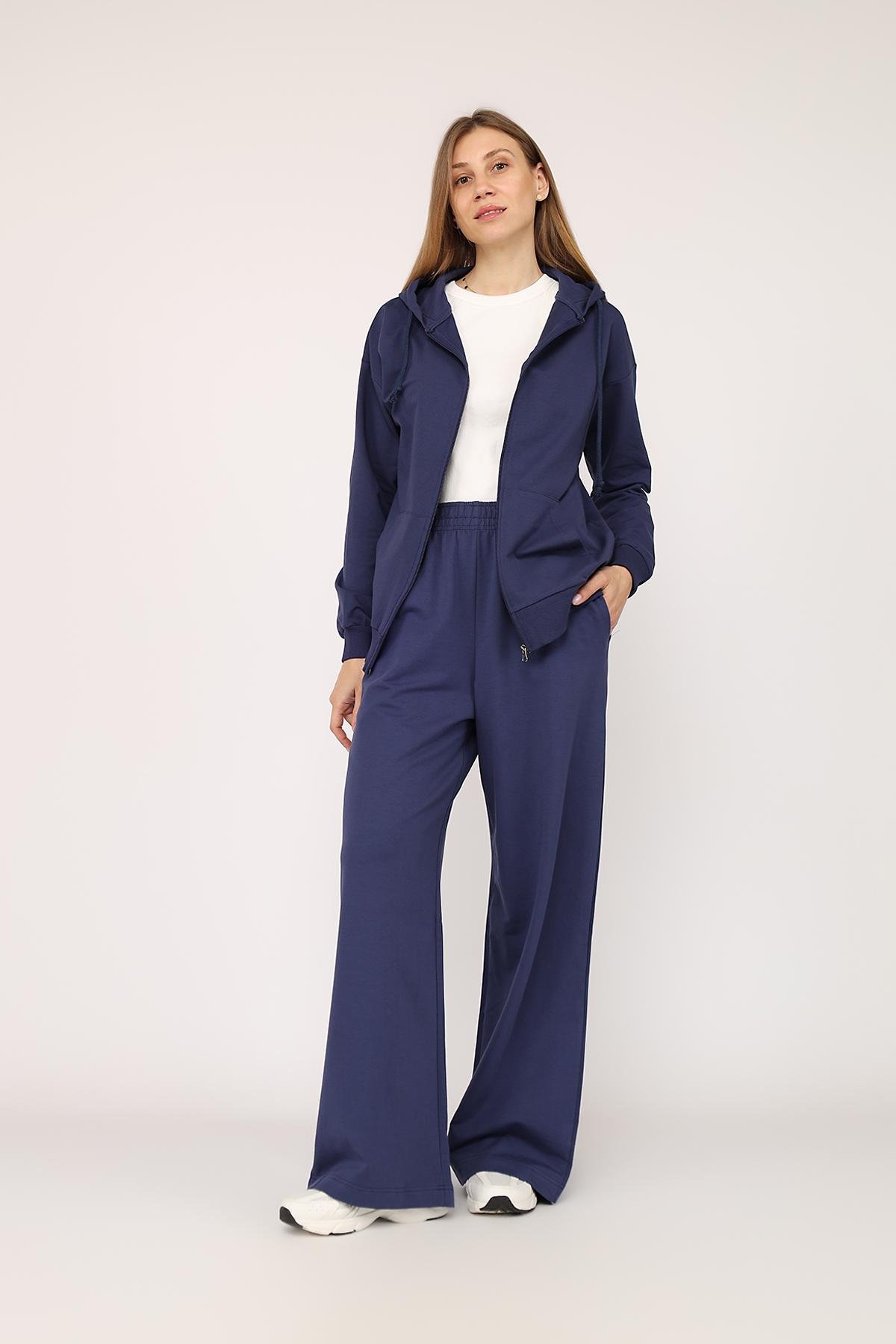 Толстовка на блискавці жіноча ЦБ-00266280 р. 42 Темно-синій (SKT001035577) - фото 2 Толстовка на блискавці жіноча ЦБ-00266280 р. 42 Темно-синій (SKT001035577) - фото 2