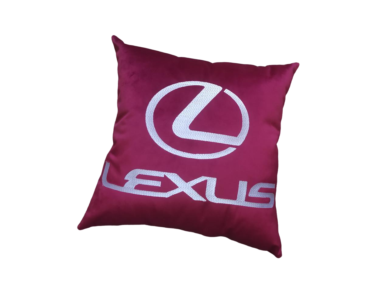 Подушка в автомобиль с вышивкой логотипа марки Lexus (02224)