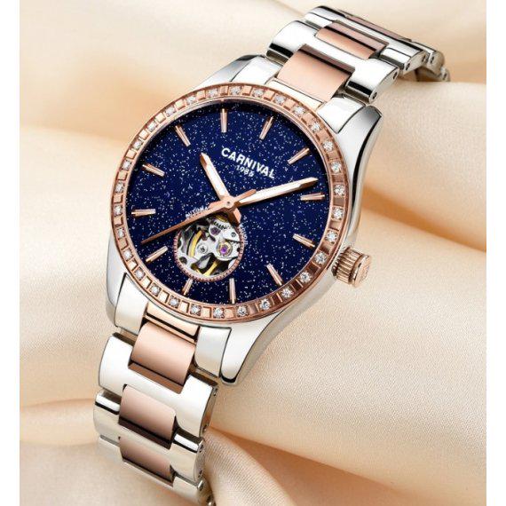 Часы наручные механические женские Carnival Lady Elite крепким с сапфировым стеклом и фирменной двухуровневой застежкой (107-96-8703) - фото 6 Часы наручные механические женские Carnival Lady Elite крепким с сапфировым стеклом и фирменной двухуровневой застежкой (107-96-8703) - фото 6