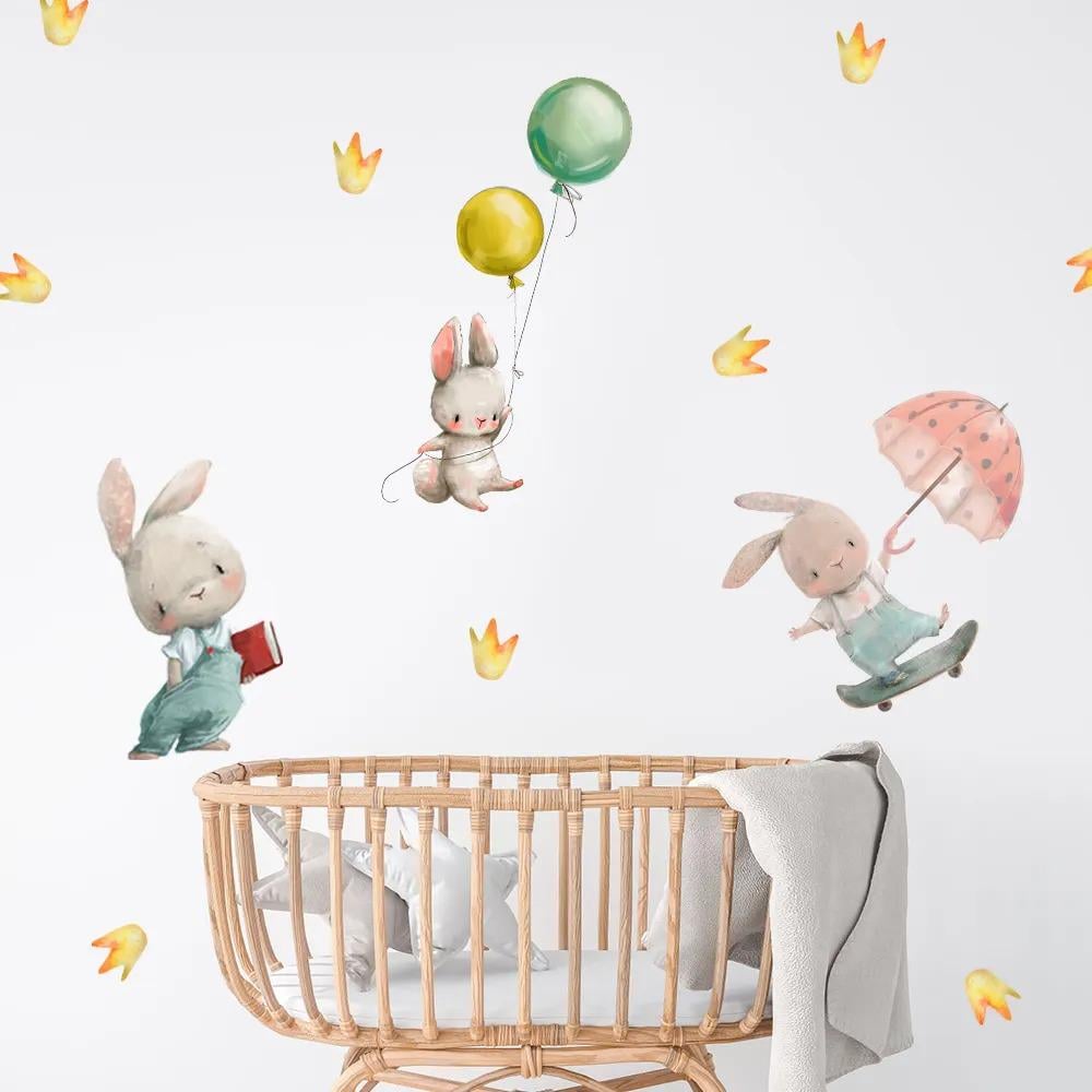Наклейки вінілові Малята зайченя декоративні в дитячу кімнату 30х90 см Наклейки вінілові Малята зайченя декоративні в дитячу кімнату 30х90 см