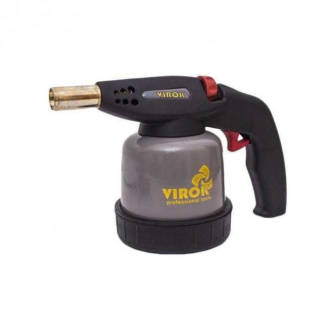 Газова паяльна лампа Virok під балон 190 г з Piezo-запалюванням (44V141)