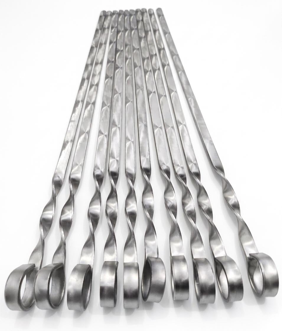 Шампуры из нержавеющей стали шлифованные 10 шт. 700x3x13 мм (37667908)