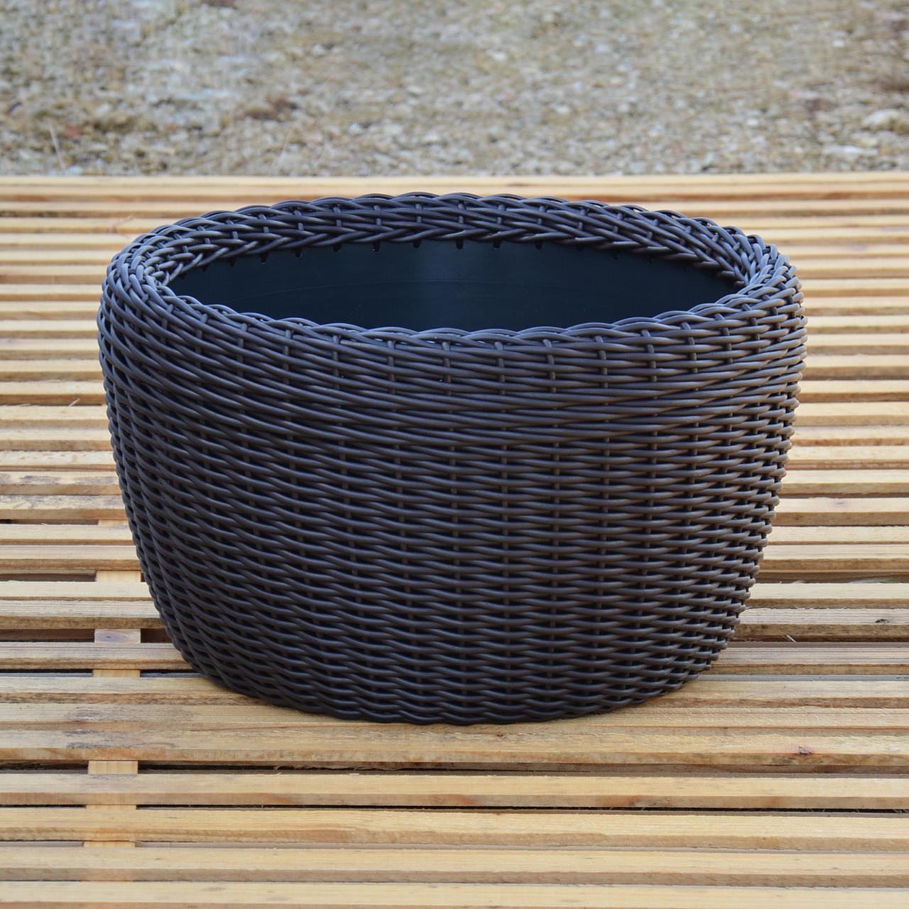 Кашпо велике для рослин та квітів з штучного ротангу/ручної роботи 60 л Венге (12343669) - фото 4 Кашпо велике для рослин та квітів з штучного ротангу/ручної роботи 60 л Венге (12343669) - фото 4