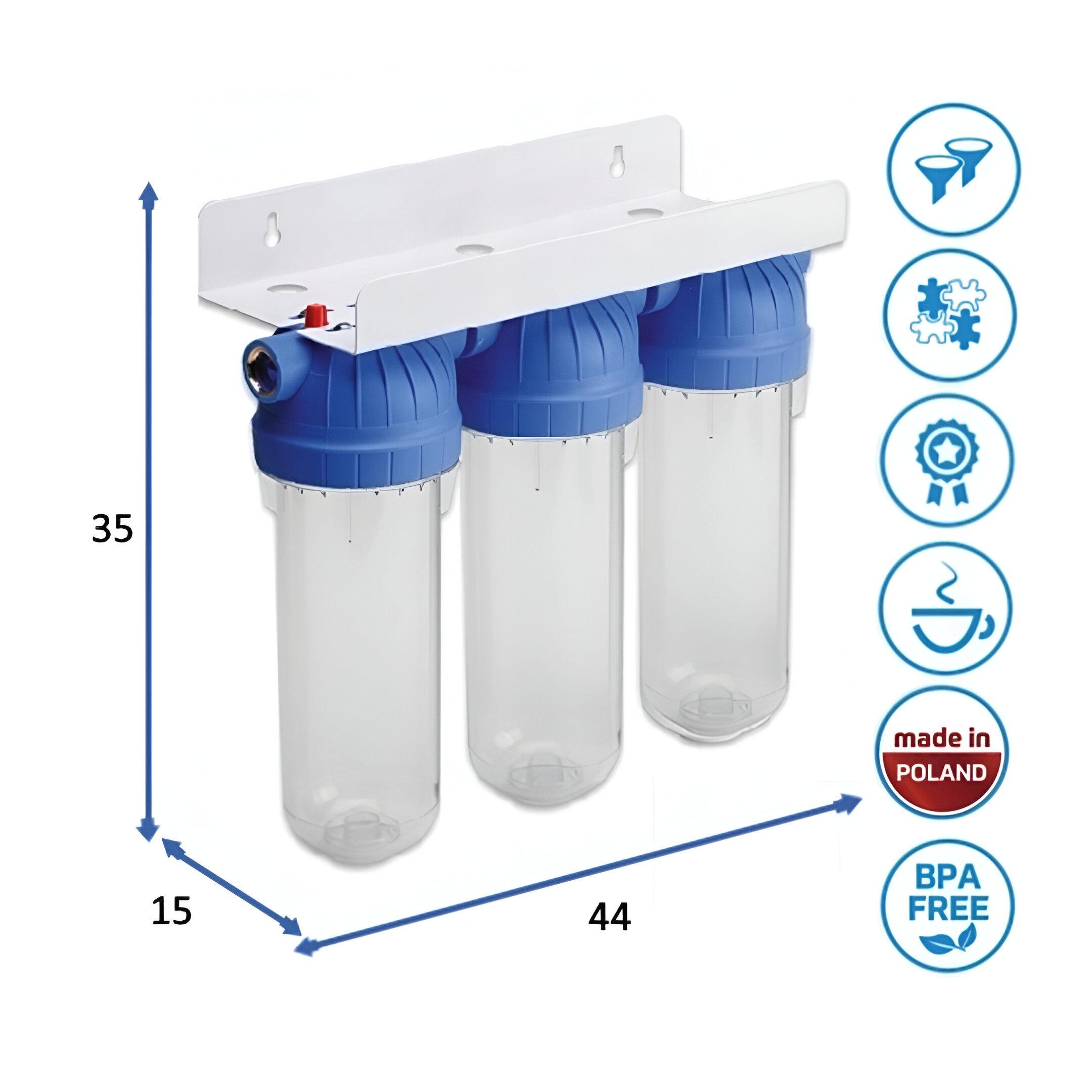 Фильтр для воды тройной USTM 1" FS3-WFW1 (SQ-1047290) - фото 3