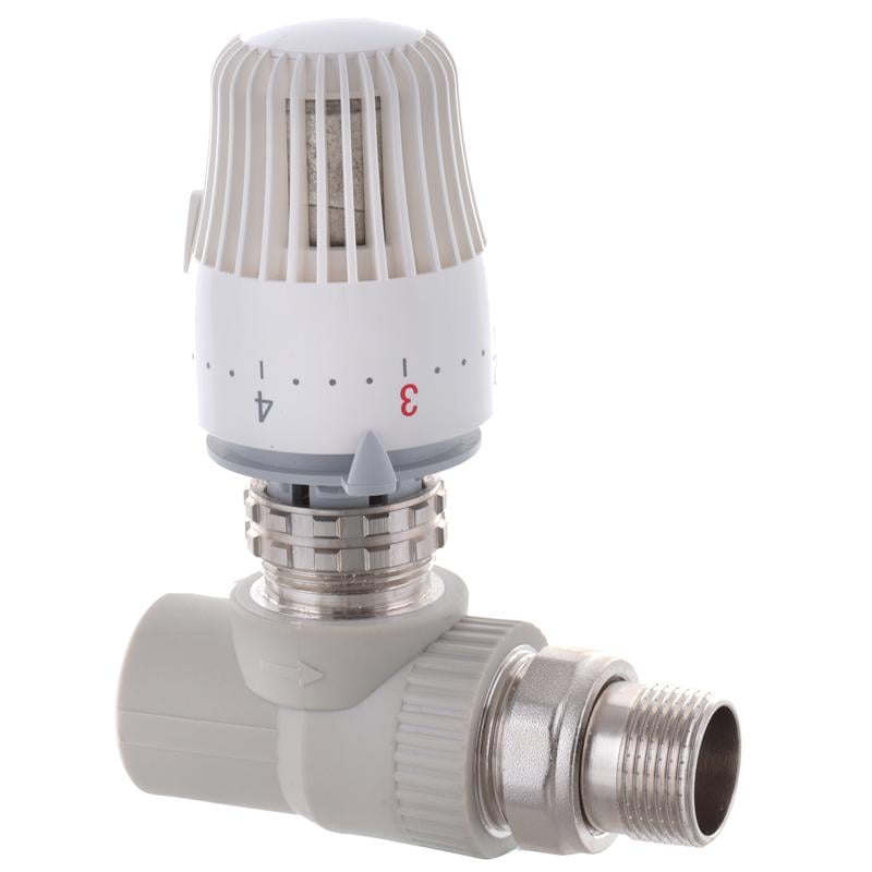 Клапан термостатический радиаторный KOER K0156.PRO PPR прямой 25х3/4" с американкой (KP0199)