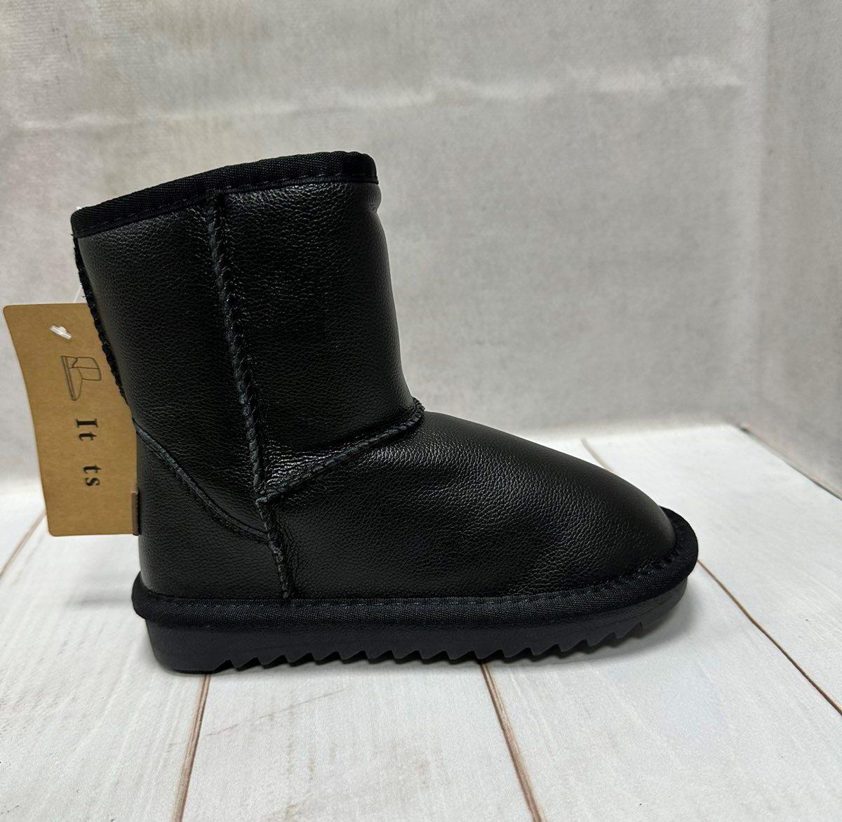 Угги детские Ugg itts маломеры Черный кожа р. 31 18,5 см