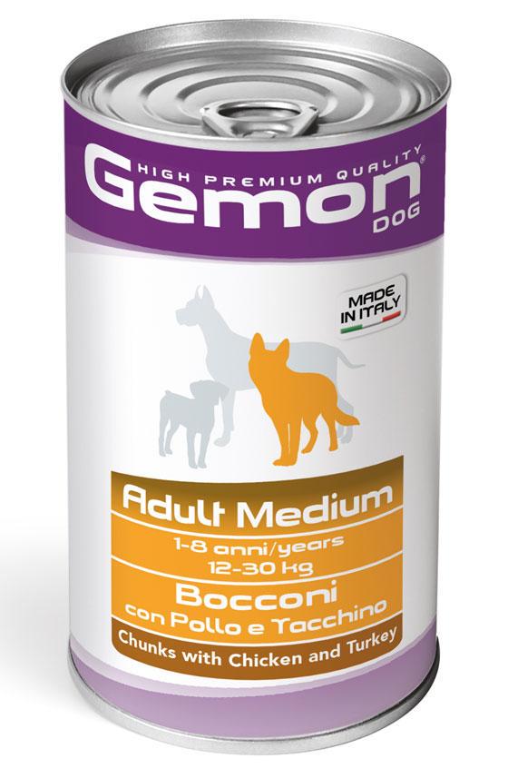 Корм для дорослих собак Gemon dog wet Medium Курка з індичкою 1,2 кг (8009470387927)