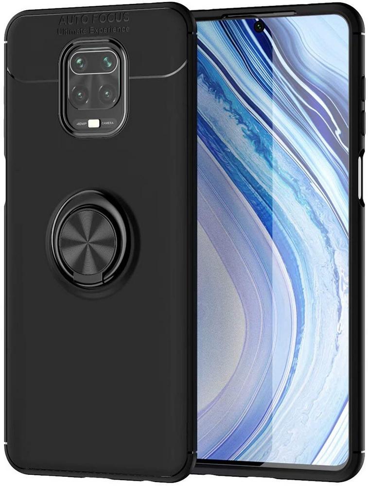 Чехол с кольцом Auto Focus для Xiaomi Redmi Note 9S Black (12937-2B)