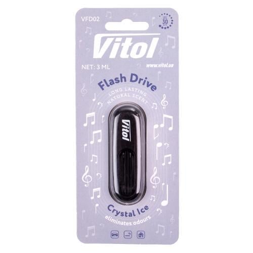 Ароматизатор для авто Vitol Flash Drive Crystal Ice на дефлектор (23194304)