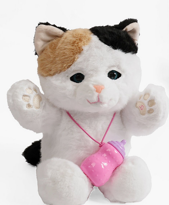 Інтерактивна тваринка F 43667 Котик запис та відтворення звуків сенсорні магнітні датчики кліпає мелодії звуки та пляшечка в коробці