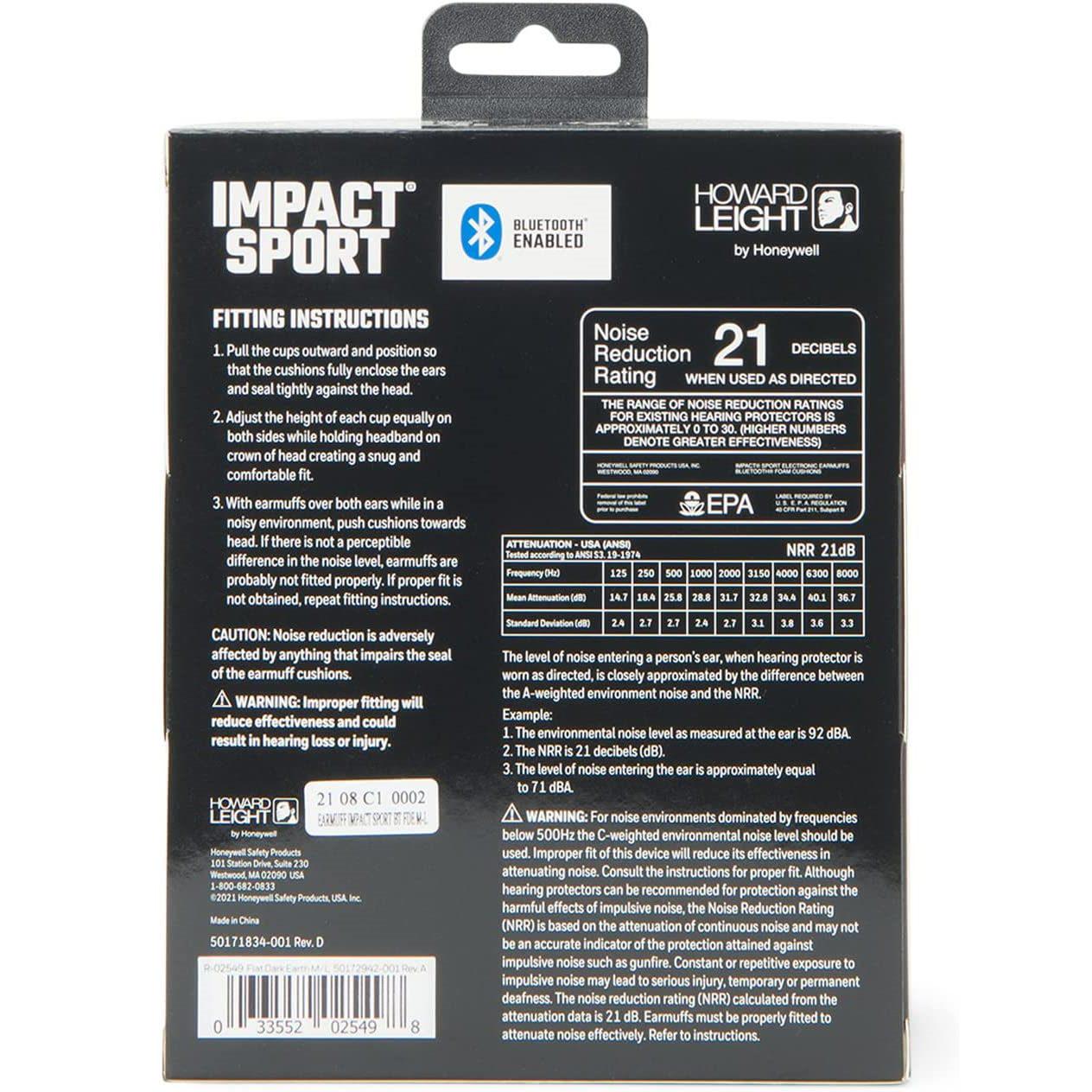 Навушники шумоподавлюючі Howard Leight Impact Sport Bluetooth Dark Earth R-02549 з NRR захистом 21 дБ - фото 3