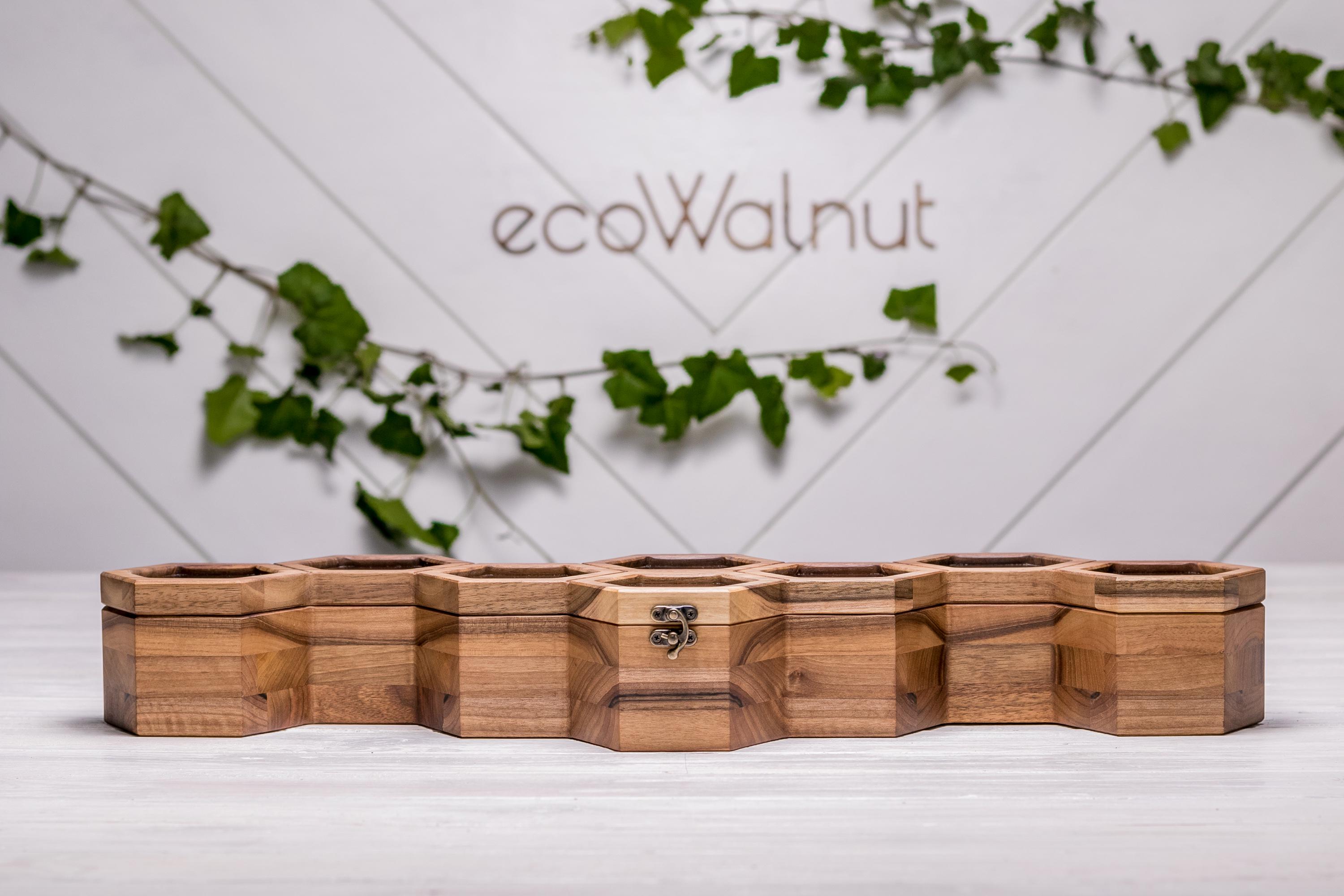 Коробочка подставка EcoWalnut для 8 часов со стеклянной крышкой (EB-16.8.1) - фото 3