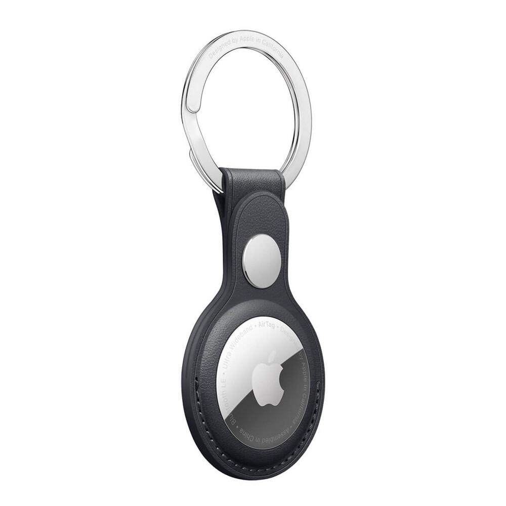 Кожаный брелок с кольцом Apple Leather Key Ring for AirTag, Black(HC) - фото 3