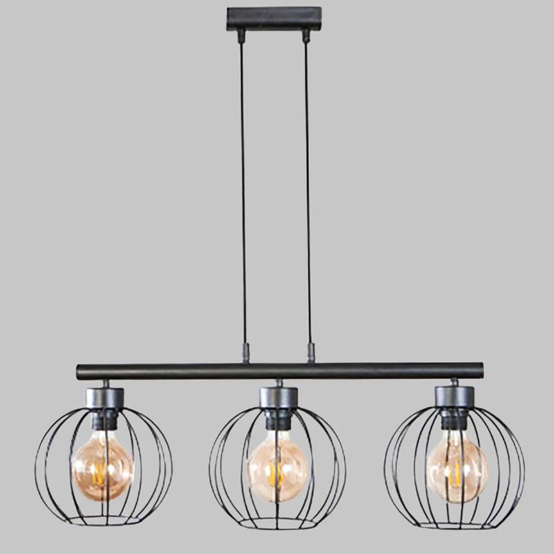 Люстра подвесная Light House NM-15327/3 BK+CR+BK на три лампы Черный