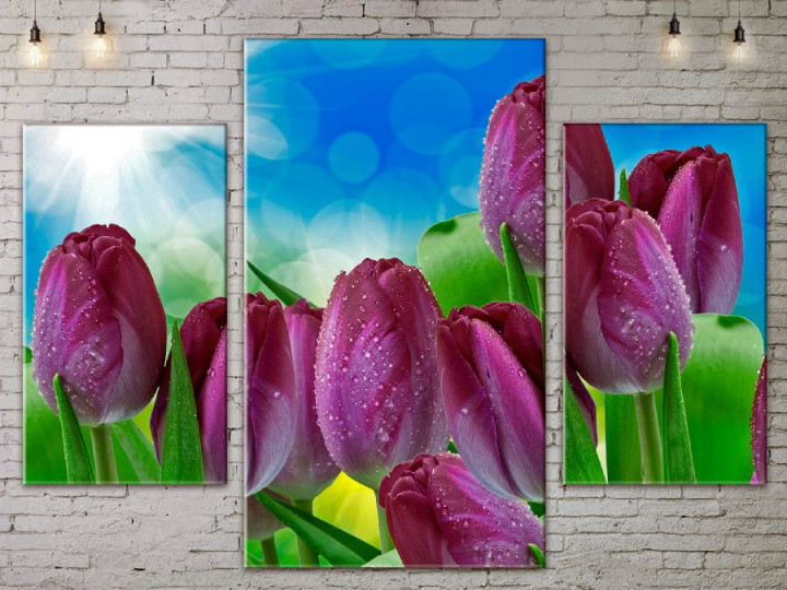 Картина модульная ArtStar Тюльпаны ADFL0089 120х180 см 3 части