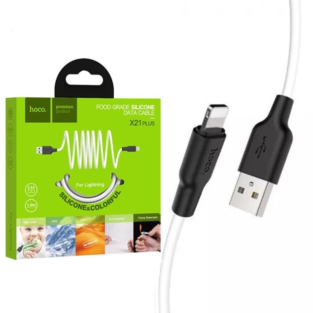 Кабель Hoco lightning X21 Plus Silicone 1 м Кабель Hoco lightning X21 Plus Silicone 1 м