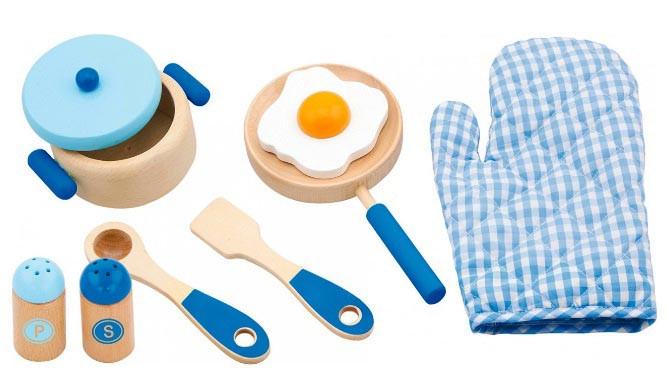 Детский кухонный набор Viga Toys 50115 из дерева Голубой