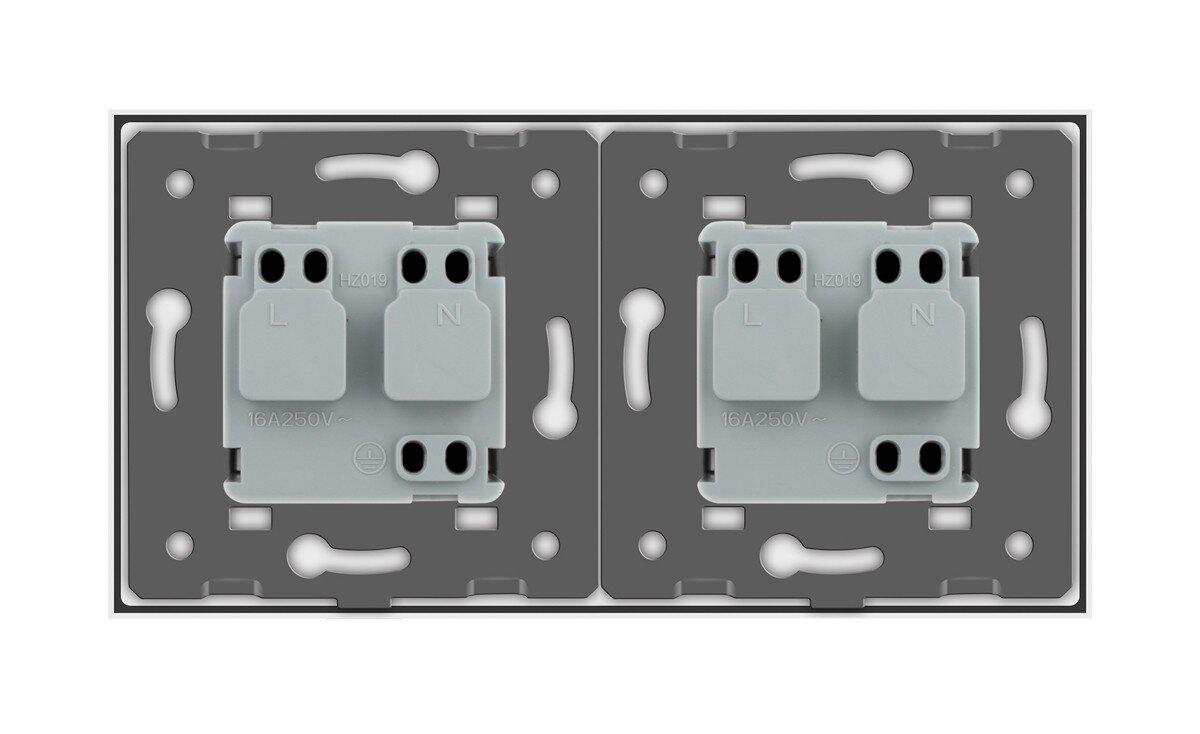 Розетка подвійна Livolo з заземленням скляна Білий (VL-C7C2EU-11) - фото 9