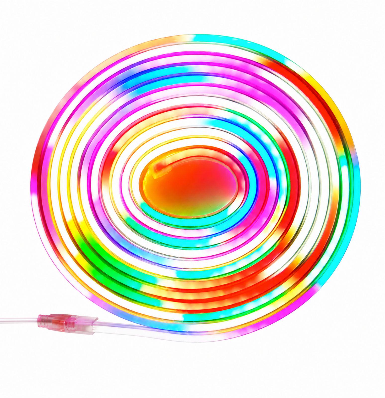 Лента силиконовая LED NEON 5M multi with function 12V-220V неоновая декоративная (8491)