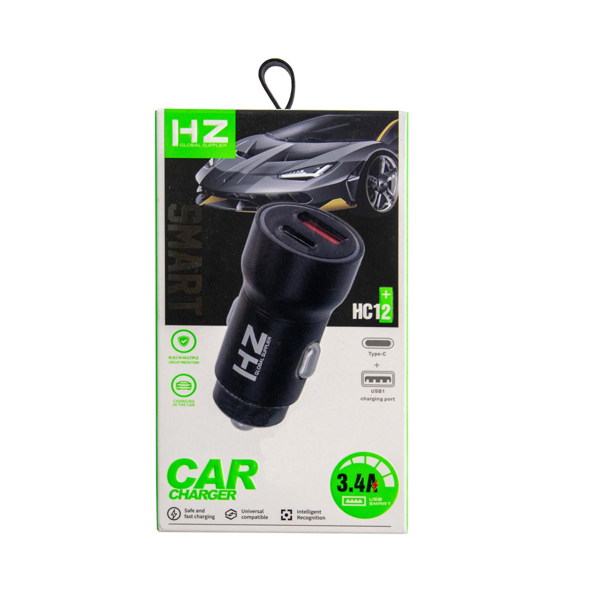 Зарядний пристрій для телефону автомобільний HZ CH12 3,4A 12-24V USB/Type-C (1010544-Gray) - фото 7