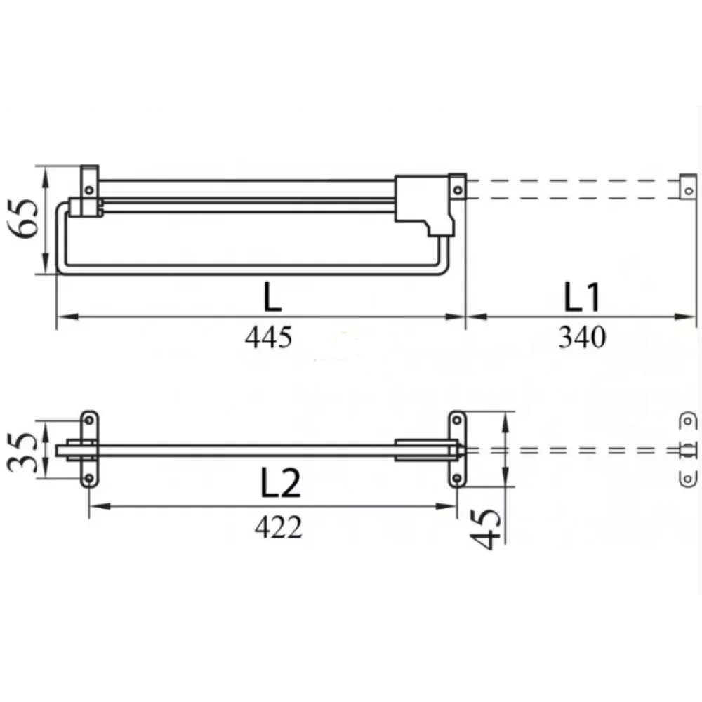 Мікроліфт висувний для гардеробних шаф Sigma 450 мм металевий (PV1138) - фото 2