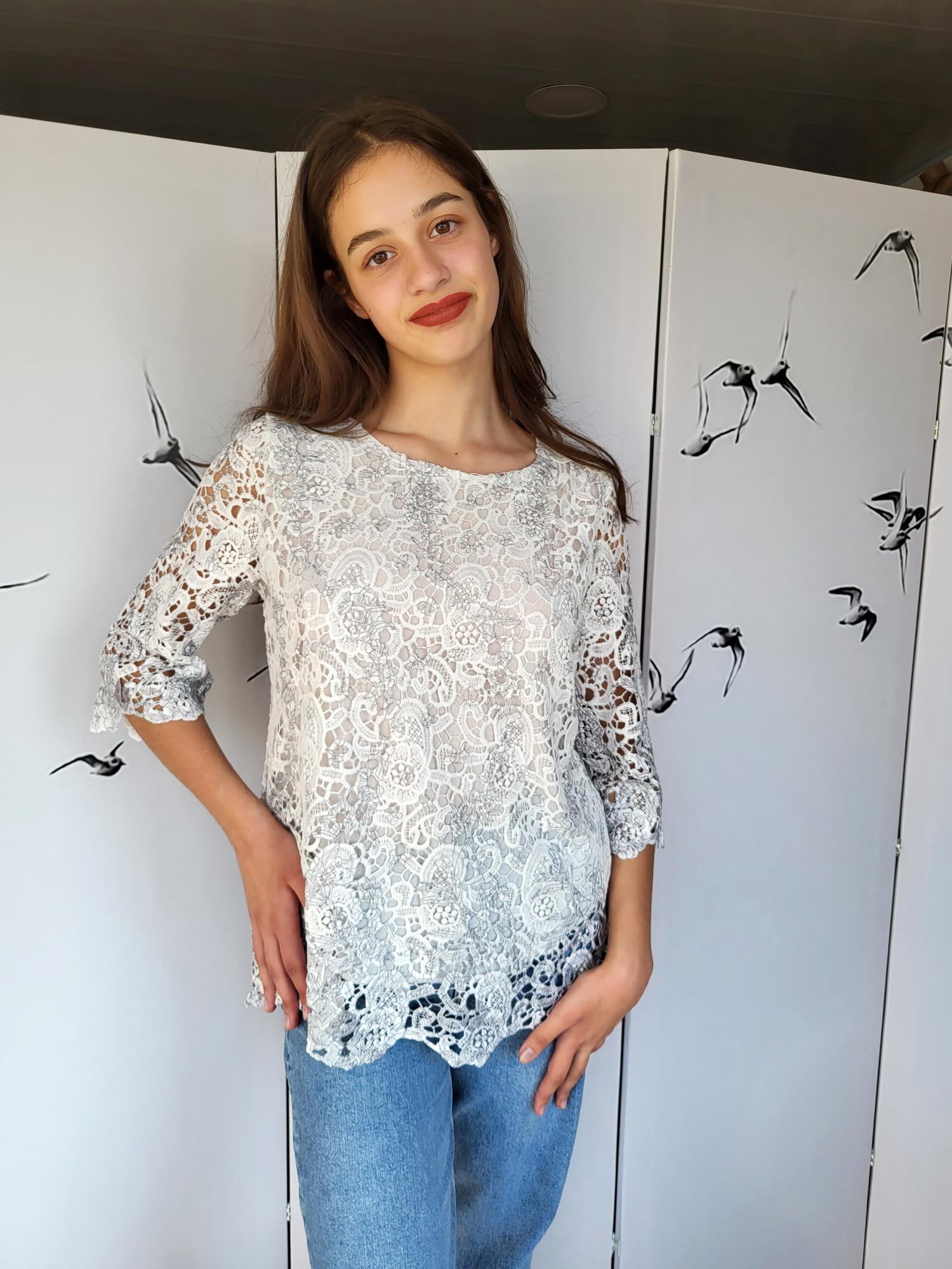 Блузка жіноча мереживна MyOwn 11557 L Молочний (46)