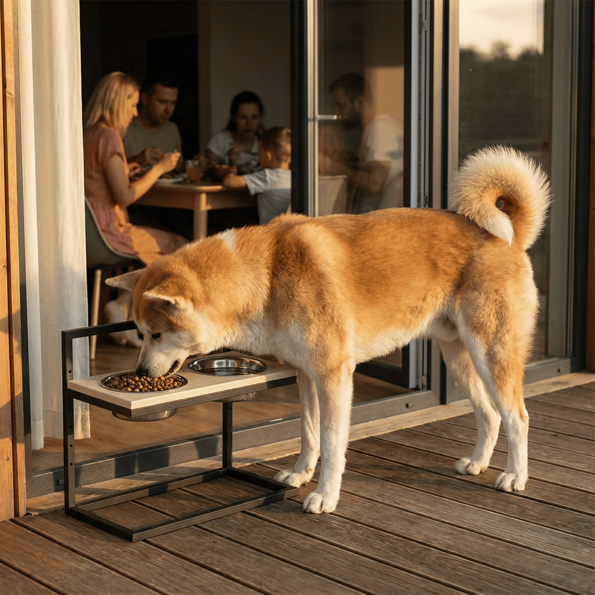 Миски на регулируемой подставке для больших собак Hollky Flex L 2х1,8 л (FL-502850-GRWH) - фото 1