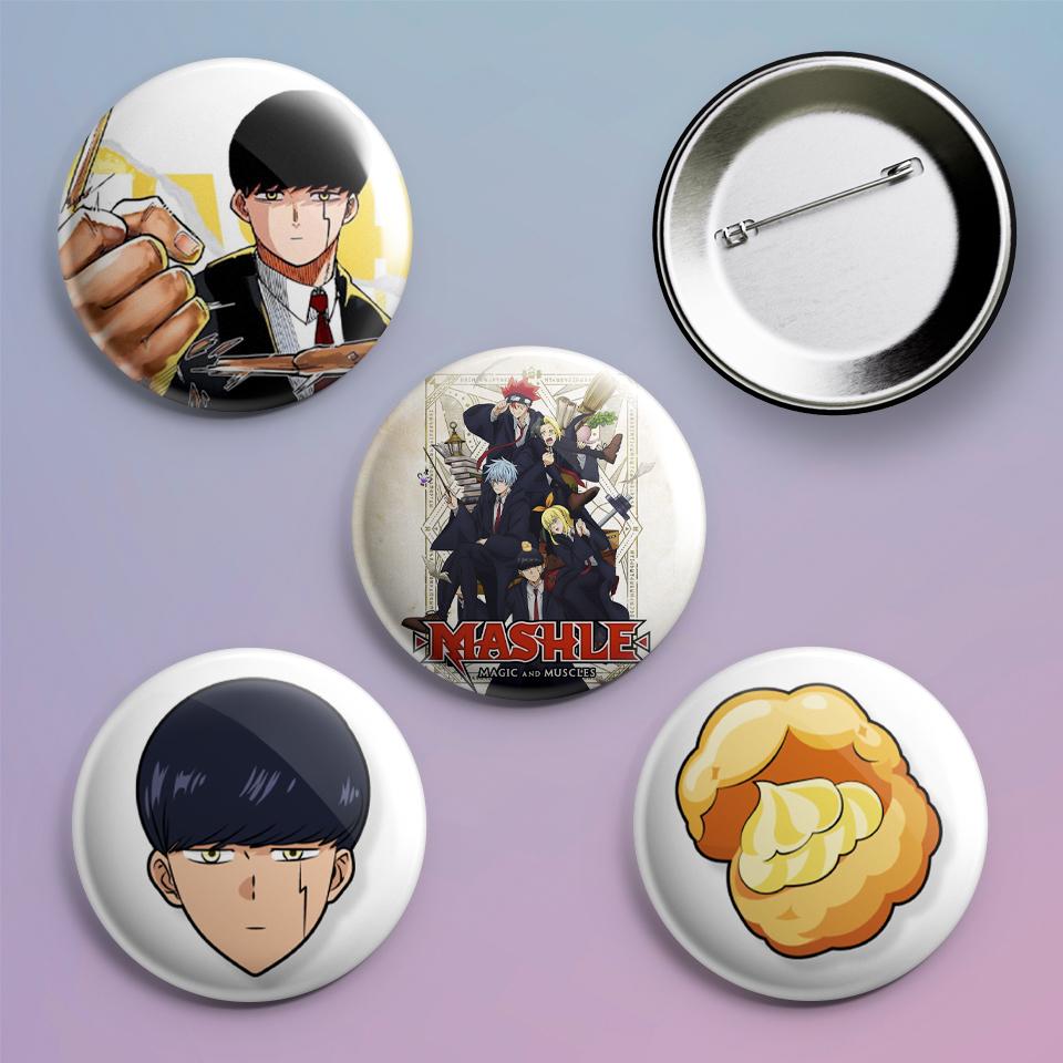 Значки на рюкзак с принтом аниме Магия и мускулы Mashle 4 шт.