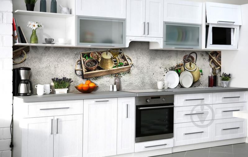 Скинали на кухню Zatarga «Чайный сомелье» 650х2500 мм виниловая 3Д наклейка кухонный фартук самоклеящаяся