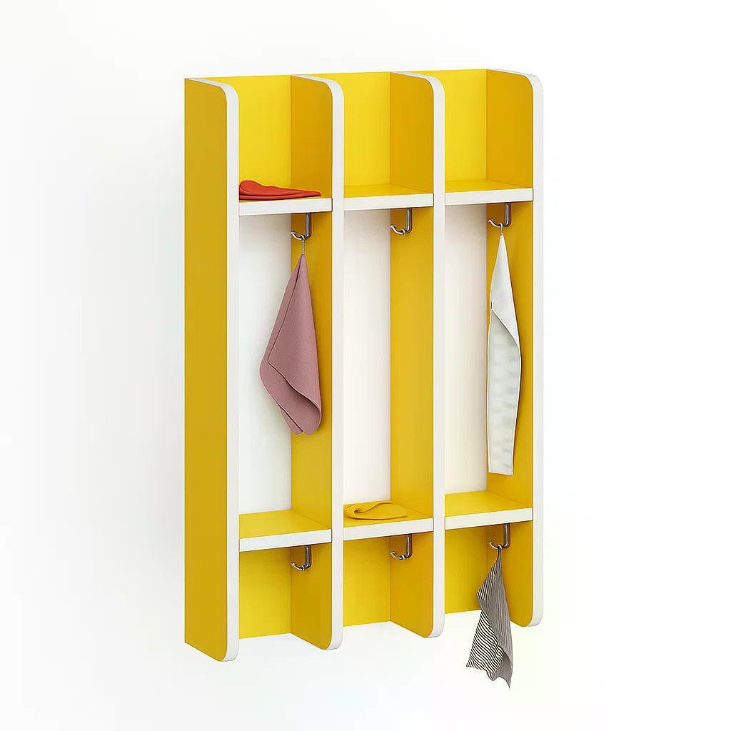 Вешалка настенная секционная 3 секции ЛДСП класс Е1 Желтый