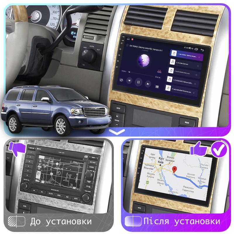 Штатная магнитола Lesko для Chrysler Aspen 2006-2008 экран 9" 4/64Gb 4G Wi-Fi GPS Top - фото 3