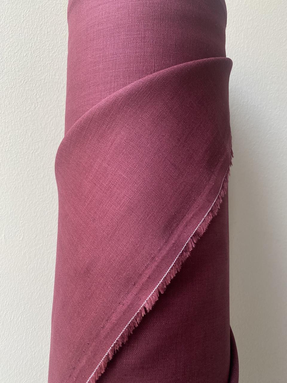 Ткань рубашечно-платьевая LINEN PLUS льняная 143 см 1283 Бордовый - фото 4 Ткань рубашечно-платьевая LINEN PLUS льняная 143 см 1283 Бордовый - фото 4