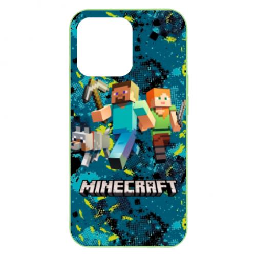 Чехол для iPhone 13 Pro Max Minecraft Steve Alex And Dog